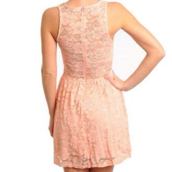 Peach Lace Dress - Picture 2 of 5